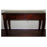 Vintage Mahogany Bureau Platte Desk a Single Center Drawer (55”W x 21.D “ x 32”H) 