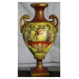 Raymond Waiters Fruit Motif Large Urn Vase (16”H)