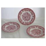  Royal Staffordshire “Avondale Pink” Ironstone Transfer Ware Dessert/Pie Plates by J & G  Meakin Eng