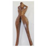 Wooden Hand Carved Nude Women Nut Cracker (14”L)