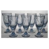 Noritake “Sweet Swirl” Light Blue Iced Tea Goblets.  (7 ea.)