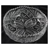 Bohemian Heavy Hand  Cut Lead Crystal Bowl  (9 1/2”D x 3 1/4” H)