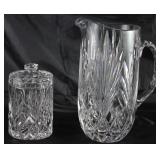 Toscany Lead Crystal Small Canister/Biscuit Jar and “Augusta” by Toscany 52 oz. Pitcher