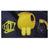 Depression Era Art Deco Yellow Plastic Pitcher Shown with Vintage Rogers Products Yellow Plastic Nap
