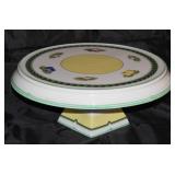 Villeroy & Boch “French Garden Fleurence” Large Round Pedestal Cake Stand (15”D x 6”H)