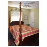 Mahogany Queen Size 4-Poster Rice Bed 