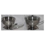 Large Stainless Chaffing and Glass Lid with Burner and Lid Caddy