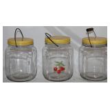 Owens-Illinois Glass Co. Gallon Bail Handle Jars with Yellow Lids
