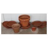 Various Terracotta Planters and Under Plates