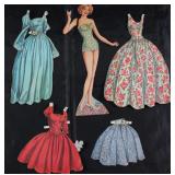 Vintage Paper Dolls Made in USA with Clothes:  "Sara"