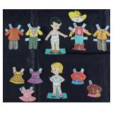 Vintage Paper Dolls Made in USA with Clothes:  "Allen" and "Babs"