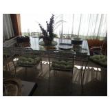 wrought iron & glass kitchen set