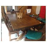 Incredible "Celtic" carved dining set w/ 6 chairs