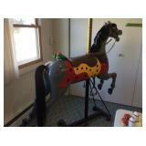 Spectacular Carousel horse and glassware.