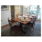 TRESTLE TABLE & 6 CHAIRS