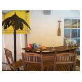 TEAK FOLDING BAR & 4 CHAIRS