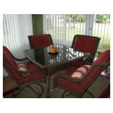 LIKE NEW TABLE & 4 SWIVEL ROCKERS
