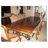 LG. DR TABLE & 8 CHAIRS