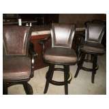 4 LEATHER BAR STOOLS