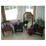 PR. HAND CARVED SIDE TABLES