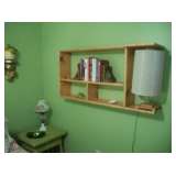 SHELF & ANTIQUE LAMP