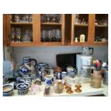 SALT GLAZE WARE, ROSENTHAL STEMWARE