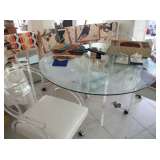 LUCITE TABLE & 4 CHAIRS