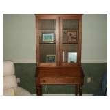 ANTIQUE AMERICAN WALNUT BOOKCASE DESK
