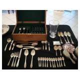 TIFFANY STERLING - SERVICE FOR 12, STEUBEN VASE