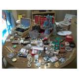 LOTS OF VINTAGE JEWELRY + SILVER & IVORY