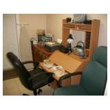 OFFICE & COMPUTER DESKS, 2 OFFICE CHAIRS