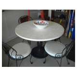 WOODARD TABLE & 4 CHAIRS