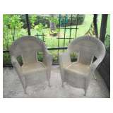 2 OF 4 WICKER ARM CHAIRS