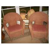 2 WICKER ARM CHAIRS