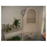 PAINTED COTTAGE STYLE SECY. DESK & SHELF