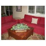 POTTERY BARN SOFA & LOVE SEAT, ETHAN ALLEN COFFEE TABLE