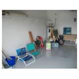 GARAGE ITEMS + ROLLING RACK & 3 STORAGE UNITS
