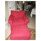 POTTERY BARN CHAIR & OTTO