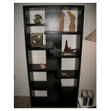 PAIR BLACK BOOK SHELVES