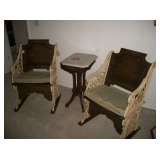 2 ANTIQUE IRON SIDE CHAIRS