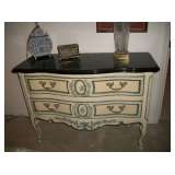 MARBLE TOP PAINTED CHEST