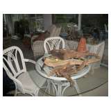 RATTAN TABLE & 4 CHAIRS