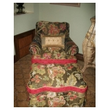 IMPORTED FABRIC CHAIR & OTTO.