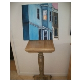 OAK PEDESTAL