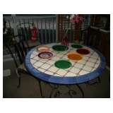 TILE TOPPED TABLE & 4 CHAIRS