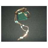 GOLD & PERSIAN TURQUOISE NECKLACE & BANGLE
