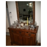 CHERRY WOOD BUFFET, WATERFORD CRYSTAL