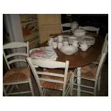 OVAL TABLE & 6 RUSH SEAT CHAIRS