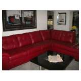 2 SECTION LEATHER SOFA