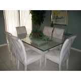 glass table & 6 parson